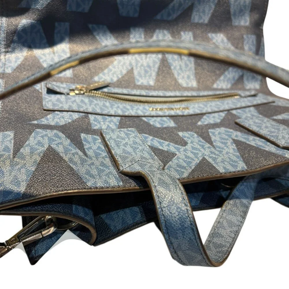 Michael Kors Kenly Large Logo Print Tote Blue (Chambray)
